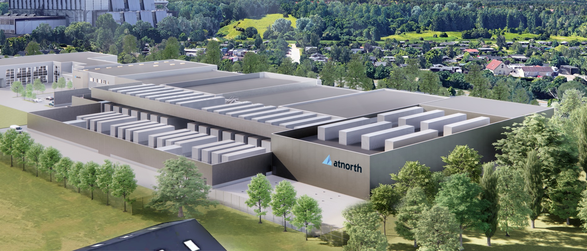 Supplier architectural rendering of the DEN01 data centre campus in Copenhagen